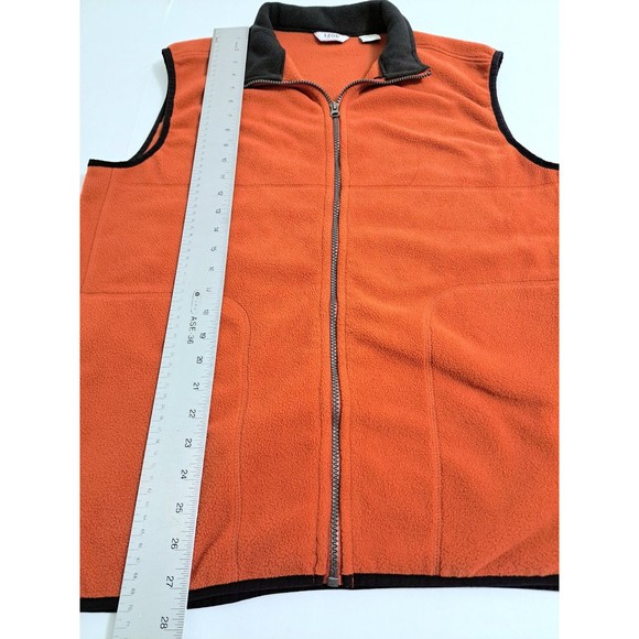 IZOD Orange Fleece Vest Full Zip Jacket Mens Size Medium - Picture 9 of 9